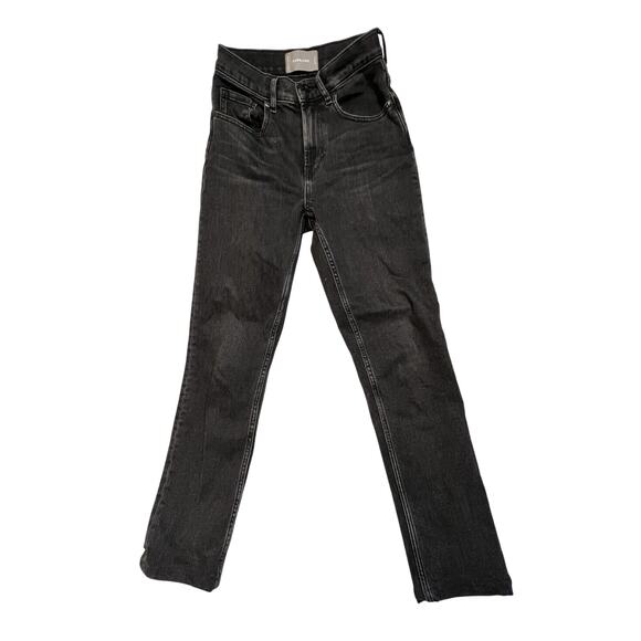 Everlane Jeans Size 24 High Waist Straight  Black High Rise - Picture 2 of 12